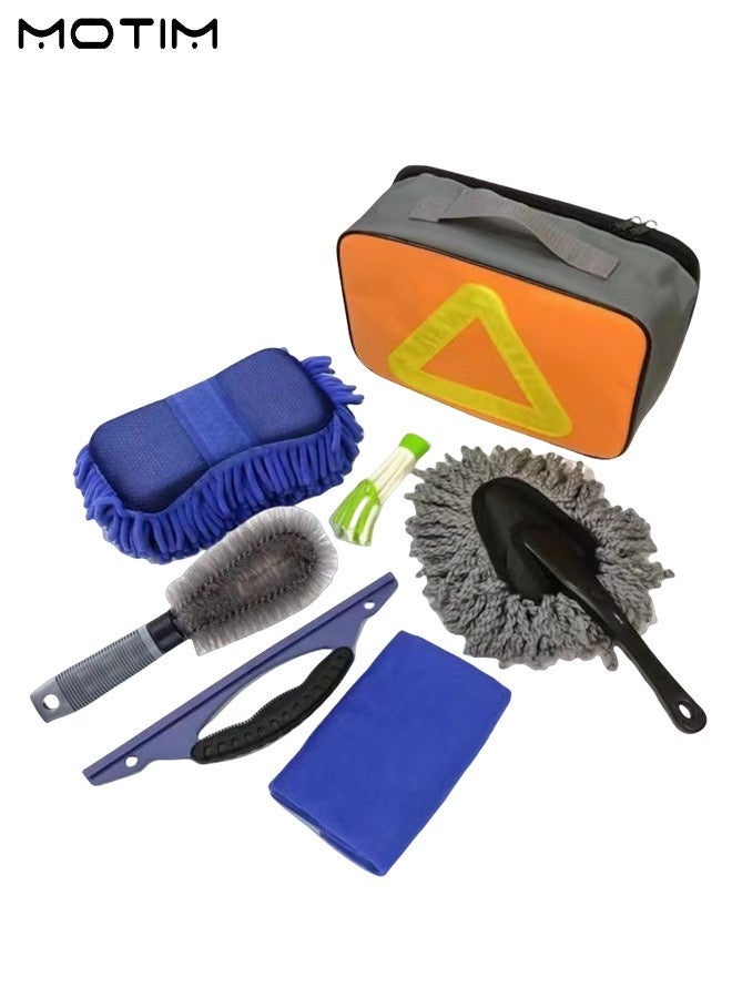 Motim 7 Pieces Car Wash Cleaning Brush Set, Car Detailing Kit, Including Car Wash Sponge, Wash Mitt, Car Window Brush Kit for Car Interior & Exterior Cleaning Detailing Set, Multi Purpose Cleaning - Image 2